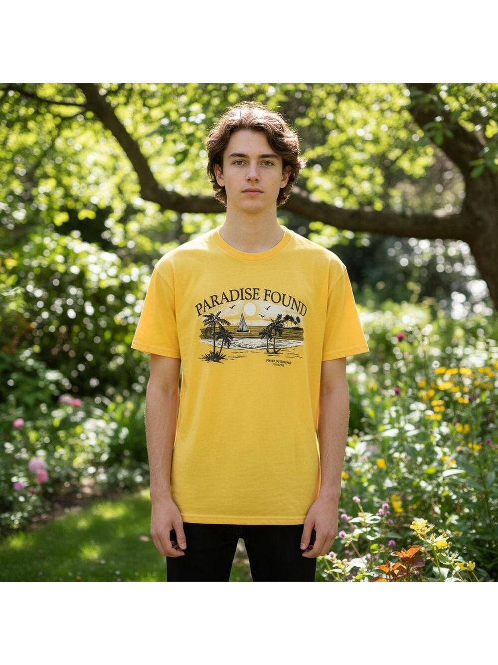 Men's Yachtclub Yellow Paradise Found Graphic Short Sleeve Tee XL
